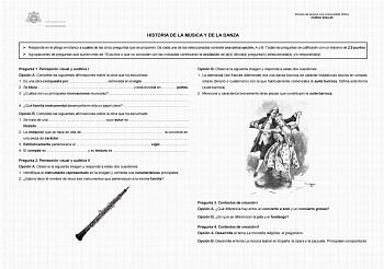 Examen de Historia de la Música y de la Danza (EBAU de 2025)
