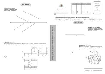 EJERCICIO 2 3 puntos Determina la distancia que existe entre las rectas r y s paralelas  OPCIÓNB  EJERCICIO 3 3 puntos Dibuja las perspectiva isométrica de la pieza dada por sus vistas a escala 34 No tener en cuenta el coeficiente de reducción isométrica Usa el punto R como referencia R V N  CALIFICACIÓN 2Corrección doble corrección 3 Corrección doble corrección RECLAMACIÓN ESPACIO RESERVADO PARA Vicerrectora do de Estudia ntes Área de Orientación y Acceso     CONVOCATORIA         SEDE         …