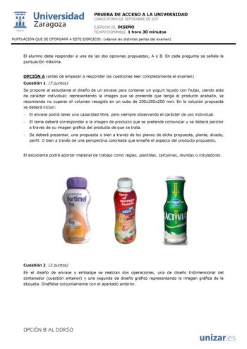 Examen de Diseño (PAU de 2011)