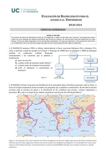 Examen de Ciencias Generales (EBAU de 2024)
