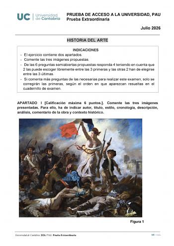 Historia del Arte – EBAU Cantabria (2026)