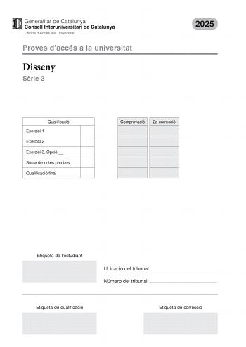 Examen de Diseño (PAU de 2025)