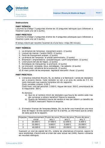 Examen de Empresa y Diseño de Modelos de Negocio (PBAU de 2024)