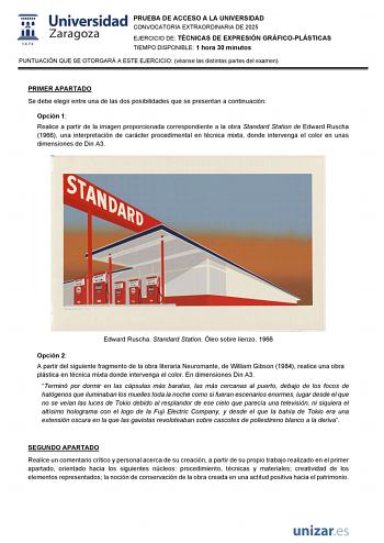 Examen de Técnicas de Expresión Gráfico Plástica (EvAU de 2025)