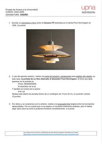 Examen de Diseño (EvAU de 2025)