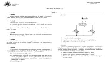 Examen de Tecnología Industrial (PAU de 2014)