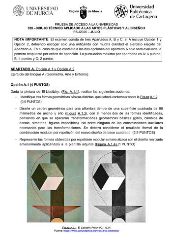Dibujo Técnico Aplicado a las Artes Plásticas y al Diseño II – EBAU Región de Murcia (2026)
