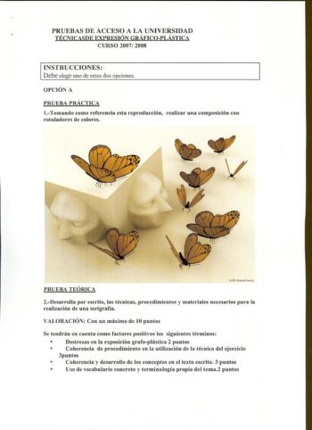 Examen de Técnicas de Expresión Gráfico Plástica (selectividad de 2008)