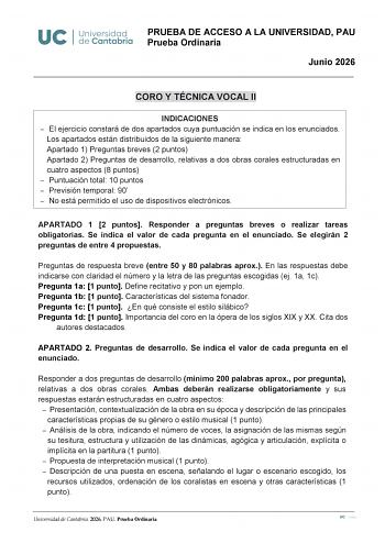 Coro y Técnica Vocal – EBAU Cantabria (2026)