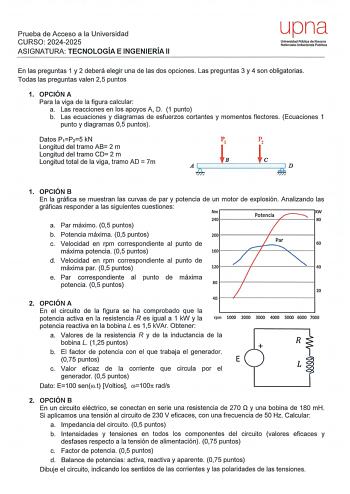 Examen de Tecnología e Ingeniería (EvAU de 2025)