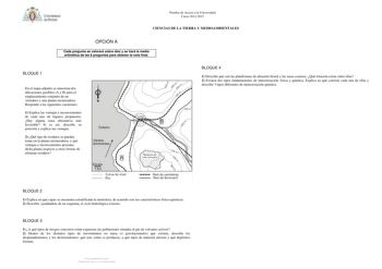 Examen de Ciencias de la Tierra y Medioambientales (PAU de 2013)