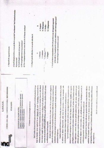 Examen de Italiano (selectividad de 2002)