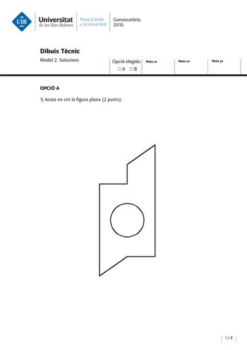 Examen de Dibujo Técnico II (PAU de 2016)