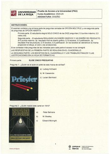 Examen de Diseño (EBAU de 2025)