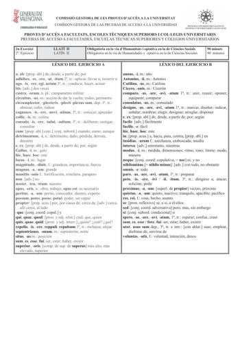 Examen de Latín II (selectividad de 2009)