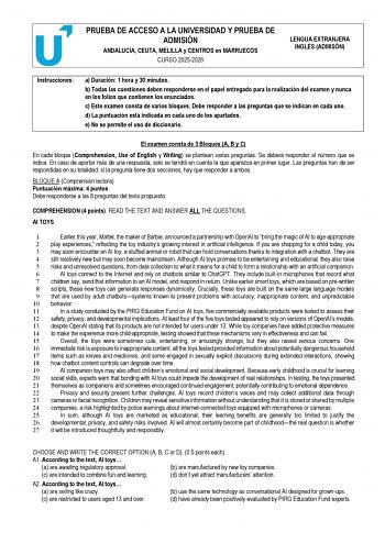 Inglés – PEvAU Andalucía (2026)