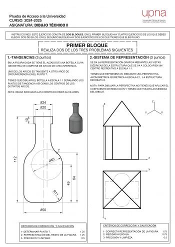 Examen de Dibujo Técnico II (EvAU de 2025)