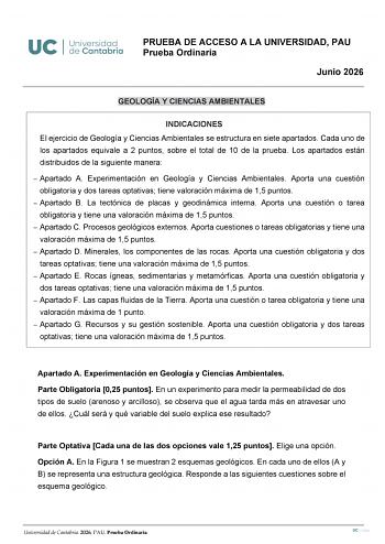 Geología y Ciencias Ambientales – EBAU Cantabria (2026)