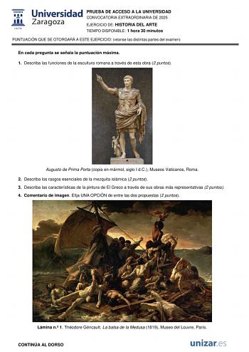 Examen de Historia del Arte (EvAU de 2025)