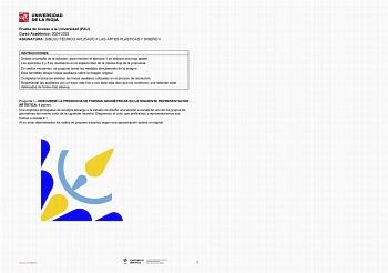 Examen de Dibujo Técnico Aplicado a las Artes Plásticas y al Diseño II (EBAU de 2025)