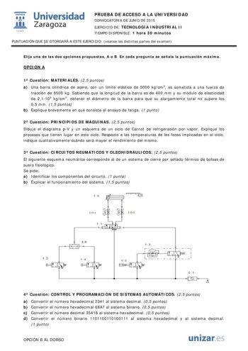 Examen de Tecnología Industrial (PAU de 2015)