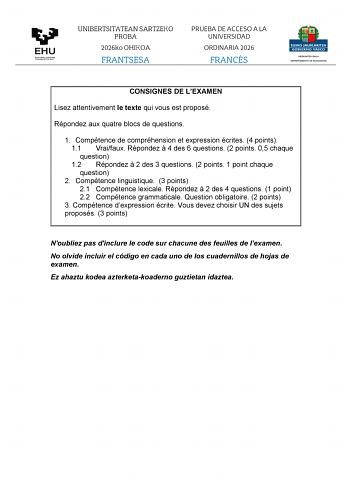 Francés – EAU País Vasco (2026)
