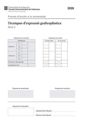 Técnicas de Expresión Gráfico Plástica – PAU Cataluña (2026)