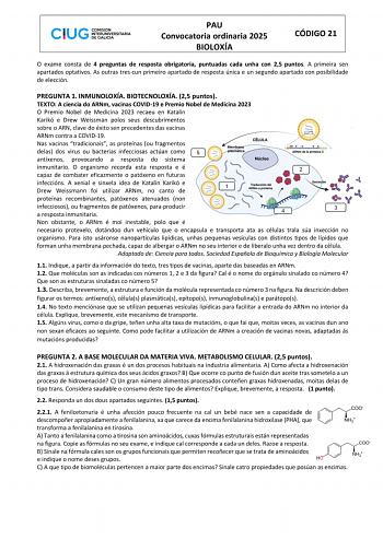 Examen de Biología (ABAU de 2025)