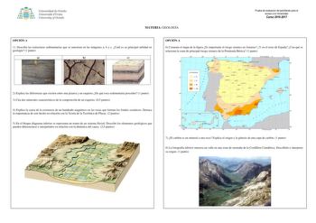 Examen de Geología (EBAU de 2017)