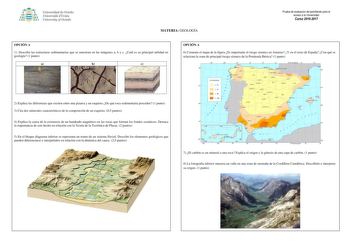 Examen de Geología y Ciencias Ambientales (EBAU de 2017)