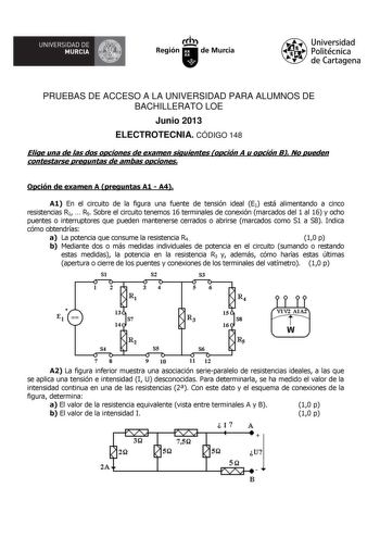 Examen de Electrotecnia (PAU de 2013)