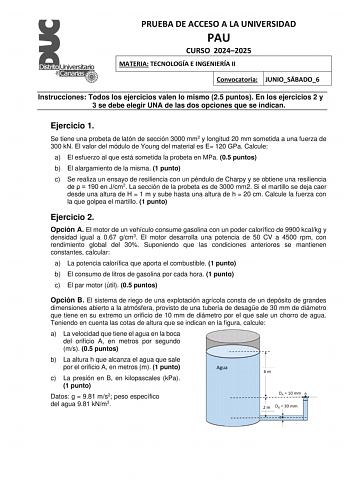 Examen de Tecnología e Ingeniería (EBAU de 2025)