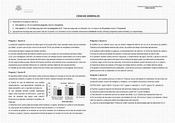 Examen de Ciencias Generales (EBAU de 2025)