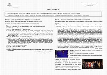 Examen de Artes Escénicas (EBAU de 2024)