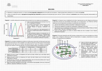 Prueba de evaluación de Bachillerato para el acceso a la Universidad EBAU CURSO 202223 BIOLOGÍA  Responda en el pliego del examen a un máximo de cinco preguntas cualesquiera de entre las diez que se proponen Todas las preguntas se calificarán con un máximo de 2 puntos  Indique en el pliego del examen la agrupación de preguntas que responderá agrupaciones de preguntas que sumen más de 10 puntos conllevarán la anulación de las últimas preguntas seleccionadas yo respondidas Pregunta 1 La gráfica r…