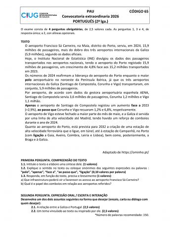 Portugués – ABAU Galicia (2026)