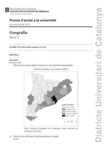 Examen de Geografía (PAU de 2014)