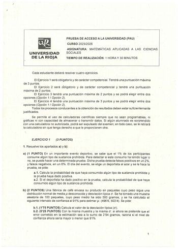 Matemáticas Aplicadas a las Ciencias Sociales – EBAU La Rioja (2026)