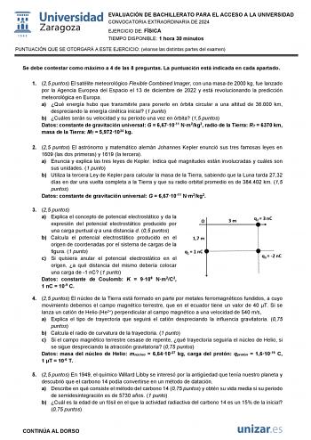 Examen de Física (EvAU de 2024)