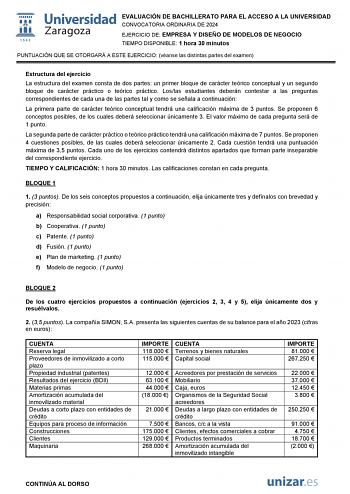 Examen de Empresa y Diseño de Modelos de Negocio (EvAU de 2024)