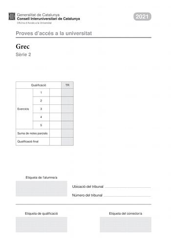 Examen de Griego (PAU de 2021)