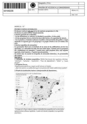 Examen de Geografía (PAU de 2014)