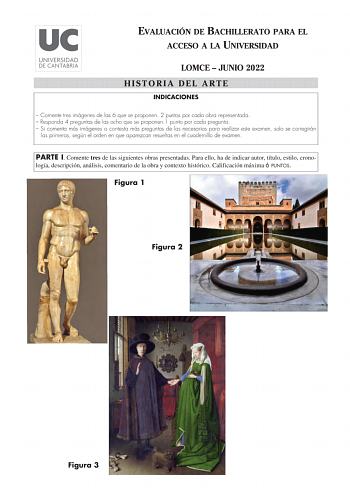 Examen de Historia del Arte (EBAU de 2022)
