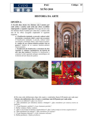 Examen de Historia del Arte (PAU de 2010)