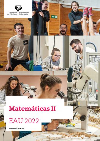 Matemáticas II EAU 2022 wwwehueus UNIBERTSITATERA SARTZEKO EVALUACIÓN PARA EL ACCESO A LA EBALUAZIOA UNIVERSIDAD 2022ko OHIKOA MATEMATIKA II ORDINARIA 2022 MATEMÁTICAS II Este examen tiene cinco partes de 25 puntos cada una Debes responder a CUATRO de ellas En cada parte debes responder a una única pregunta En caso de responder a más preguntas de las estipuladas las respuestas se corregirán en orden hasta llegar al número necesario No olvides incluir el código en cada una de las hojas de examen…