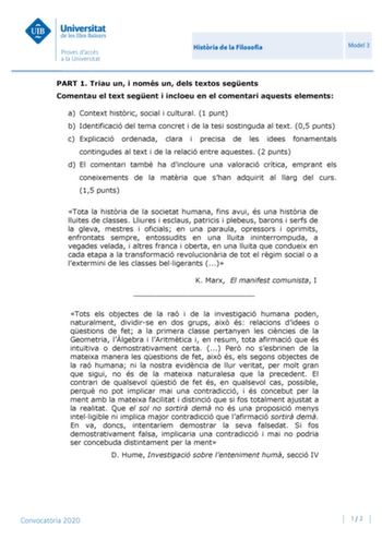 Examen de Historia de la Filosofía (PBAU de 2020)