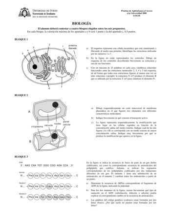 Examen de Biología (selectividad de 2000)