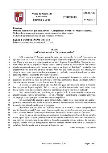 Examen de Portugués (EBAU de 2025)