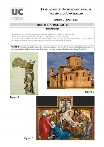 Examen de Historia del Arte (EBAU de 2021)