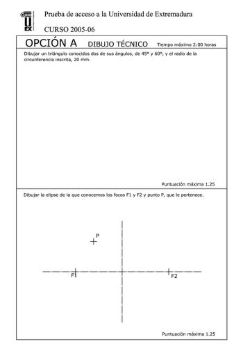 Examen de Dibujo Técnico II (selectividad de 2006)